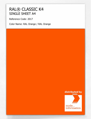 Artikelbild des Artikels “RAL® CLASSIC K4 SHEET SEMI MATT A4 2017 RAL Orange / RAL Orange “