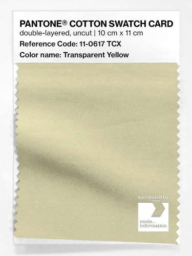 PANTONE® COTTON SWATCH CARD 11-0617 TCX Transparent Yellow