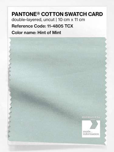 PANTONE® COTTON SWATCH CARD 11-4805 TCX Hint of Mint
