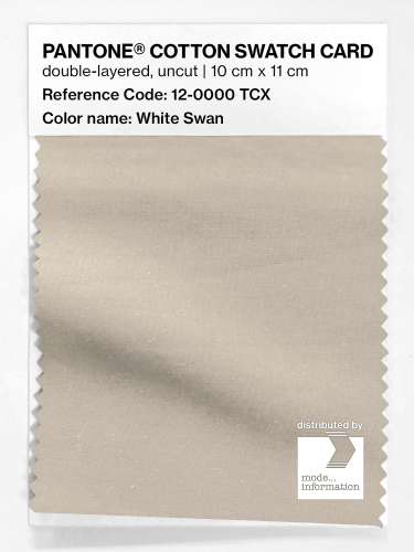 PANTONE® COTTON SWATCH CARD 12-0000 TCX White Swan