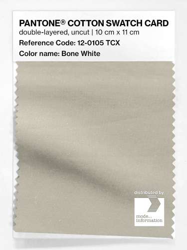 PANTONE® COTTON SWATCH CARD 12-0105 TCX Bone White
