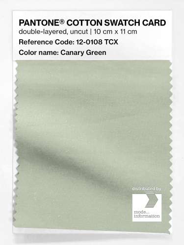 Product image of the product “PANTONE® COTTON SWATCH CARD 12-0108 TCX Canary Green ”