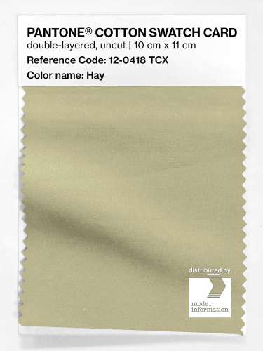 Product image of the product “PANTONE® COTTON SWATCH CARD 12-0418 TCX Hay ”