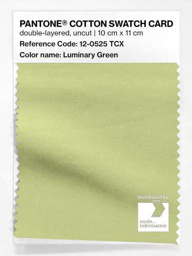 PANTONE® COTTON SWATCH CARD 12-0525 TCX Luminary Green