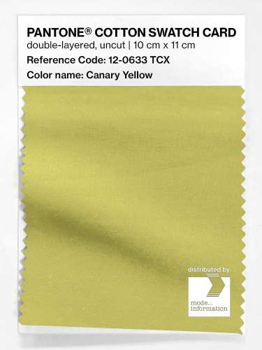 PANTONE® COTTON SWATCH CARD 12-0633 TCX Canary Yellow