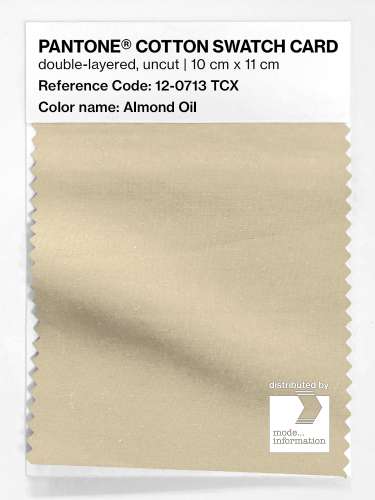 Product image of the product “PANTONE® COTTON SWATCH CARD 12-0713 TCX Almond Oil ”