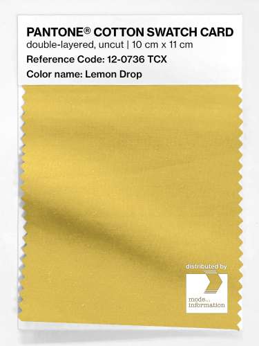 PANTONE® COTTON SWATCH CARD 12-0736 TCX Lemon Drop