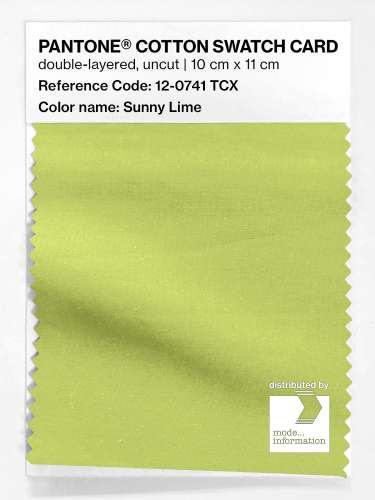Product image of the product “PANTONE® COTTON SWATCH CARD 12-0741 TCX Sunny Lime ”