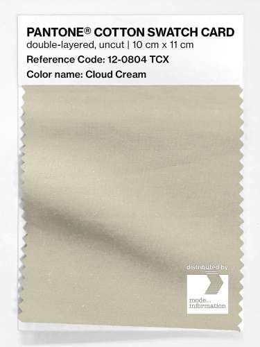 PANTONE® COTTON SWATCH CARD 12-0804 TCX Cloud Cream
