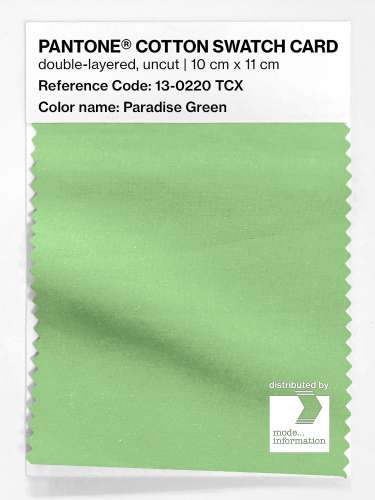 PANTONE® COTTON SWATCH CARD 13-0220 TCX Paradise Green