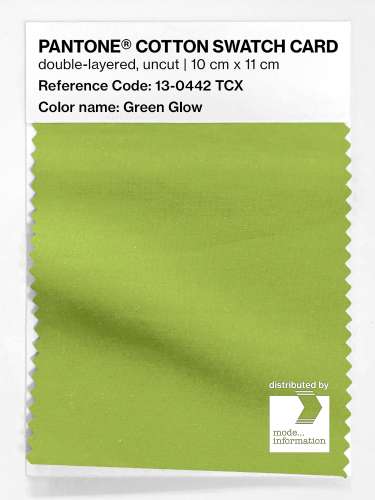 PANTONE® COTTON SWATCH CARD 13-0442 TCX Green Glow