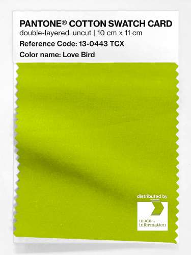PANTONE® COTTON SWATCH CARD 13-0443 TCX Love Bird