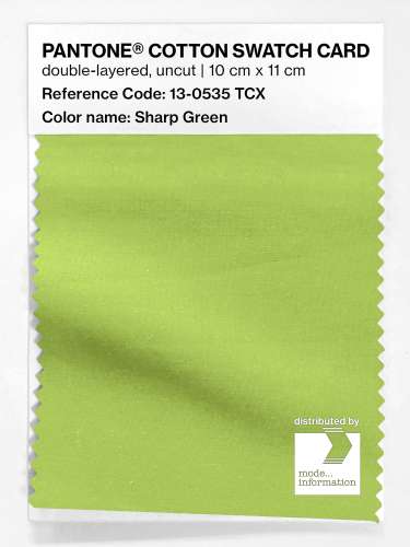 PANTONE® COTTON SWATCH CARD 13-0535 TCX Sharp Green