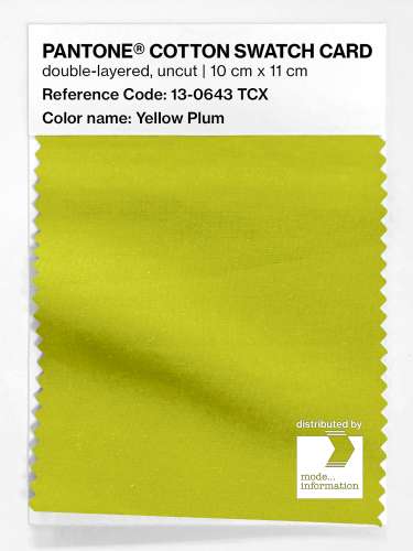Artikelbild des Artikels “PANTONE® COTTON SWATCH CARD 13-0643 TCX Yellow Plum “