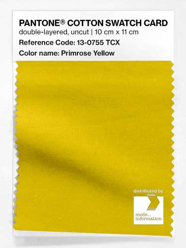 PANTONE® COTTON SWATCH CARD 13-0755 TCX Primrose Yellow