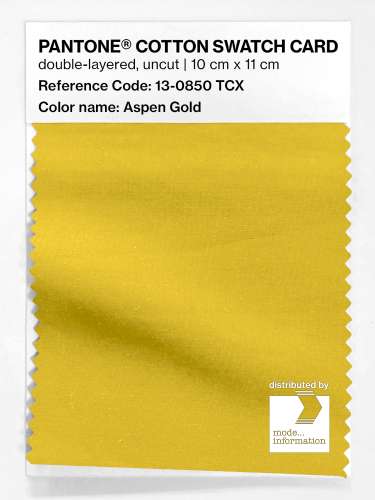 PANTONE® COTTON SWATCH CARD 13-0850 TCX Aspen Gold