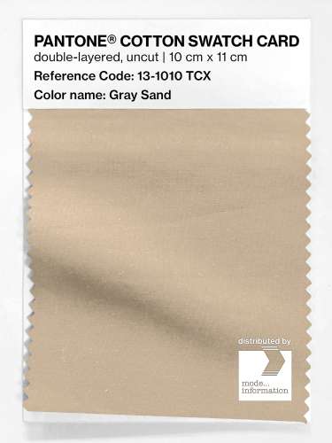 PANTONE® COTTON SWATCH CARD 13-1010 TCX Gray Sand