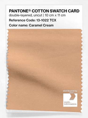 PANTONE® COTTON SWATCH CARD 13-1022 TCX Caramel Cream