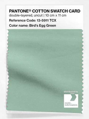 PANTONE® COTTON SWATCH CARD 13-5911 TCX Bird's Egg Green