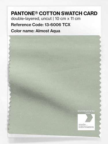 Product image of the product “PANTONE® COTTON SWATCH CARD 13-6006 TCX Almost Aqua ”