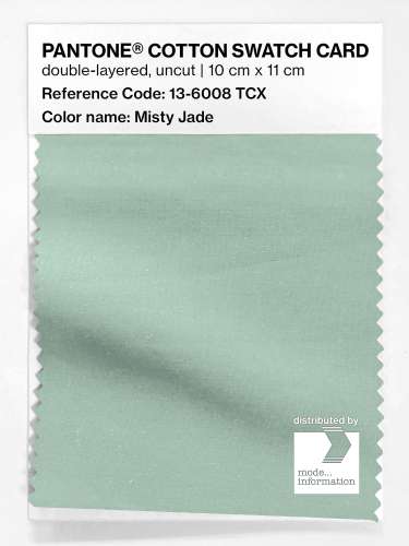 PANTONE® COTTON SWATCH CARD 13-6008 TCX Misty Jade