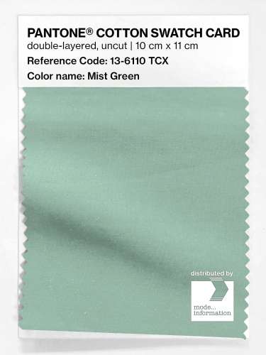 PANTONE® COTTON SWATCH CARD 13-6110 TCX Mist Green