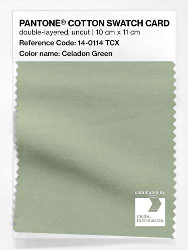 Product image of the product “PANTONE® COTTON SWATCH CARD 14-0114 TCX Celadon Green ”