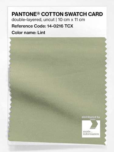 PANTONE® COTTON SWATCH CARD 14-0216 TCX Lint