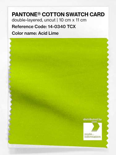 PANTONE® COTTON SWATCH CARD 14-0340 TCX Acid Lime