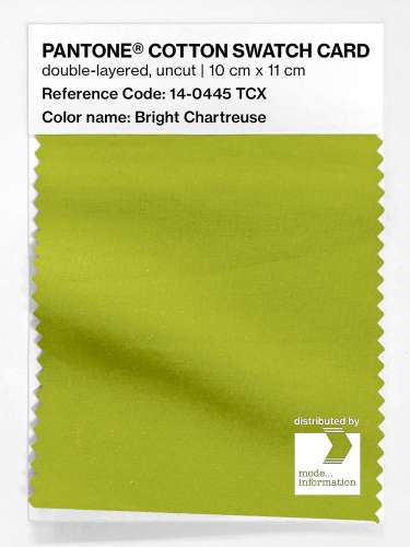 PANTONE® COTTON SWATCH CARD 14-0445 TCX Bright Chartreuse
