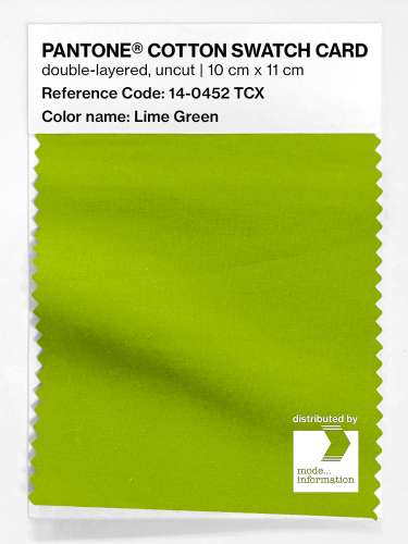 PANTONE® COTTON SWATCH CARD 14-0452 TCX Lime Green