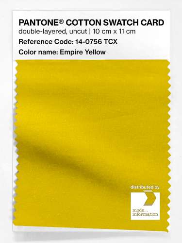 PANTONE® COTTON SWATCH CARD 14-0756 TCX Empire Yellow