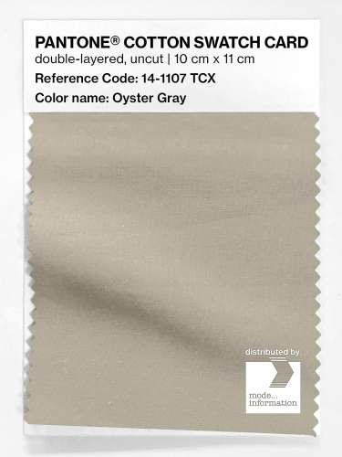 PANTONE® COTTON SWATCH CARD 14-1107 TCX Oyster Gray