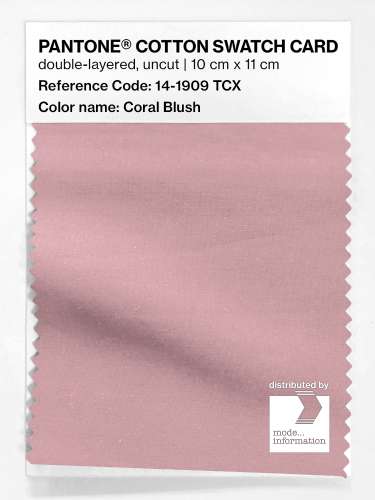 PANTONE® COTTON SWATCH CARD 14-1909 TCX Coral Blush