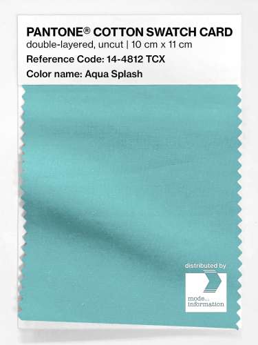 Product image of the product “PANTONE® COTTON SWATCH CARD 14-4812 TCX Aqua Splash ”