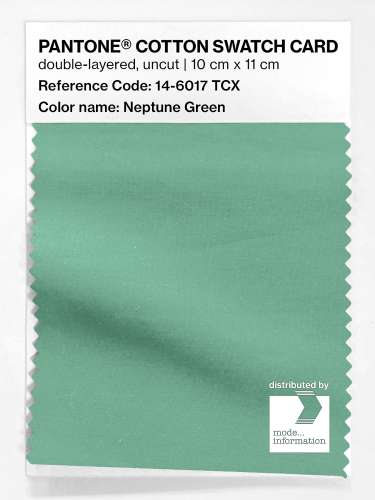 PANTONE® COTTON SWATCH CARD 14-6017 TCX Neptune Green