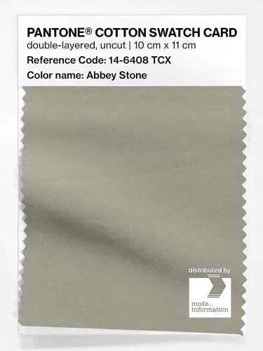 PANTONE® COTTON SWATCH CARD 14-6408 TCX Abbey Stone