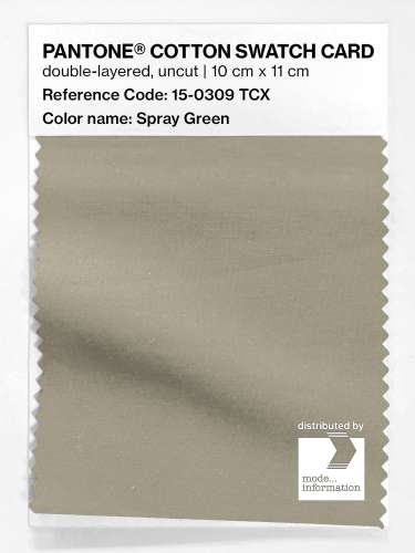 PANTONE® COTTON SWATCH CARD 15-0309 TCX Spray Green