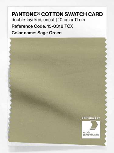 PANTONE® COTTON SWATCH CARD 15-0318 TCX Sage Green