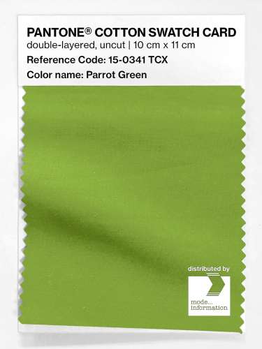 PANTONE® COTTON SWATCH CARD 15-0341 TCX Parrot Green