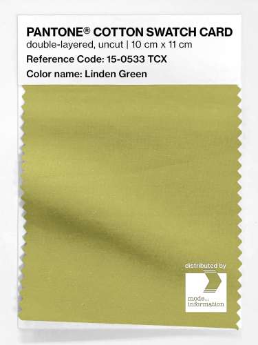 PANTONE® COTTON SWATCH CARD 15-0533 TCX Linden Green