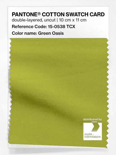 PANTONE® COTTON SWATCH CARD 15-0538 TCX Green Oasis