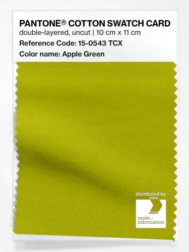 PANTONE® COTTON SWATCH CARD 15-0543 TCX Apple Green