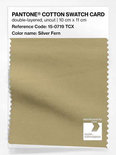 PANTONE® COTTON SWATCH CARD 15-0719 TCX Silver Fern