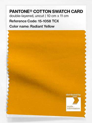 PANTONE® COTTON SWATCH CARD 15-1058 TCX Radiant Yellow
