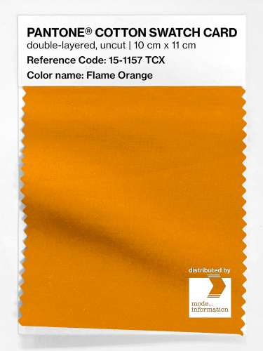 PANTONE® COTTON SWATCH CARD 15-1157 TCX Flame Orange