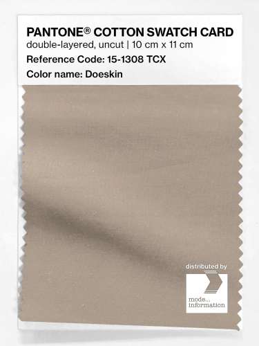 PANTONE® COTTON SWATCH CARD 15-1308 TCX Doeskin
