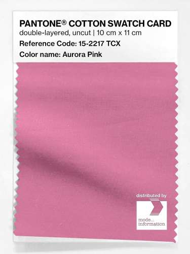 PANTONE® COTTON SWATCH CARD 15-2217 TCX Aurora Pink