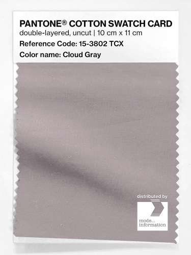 PANTONE® COTTON SWATCH CARD 15-3802 TCX Cloud Gray