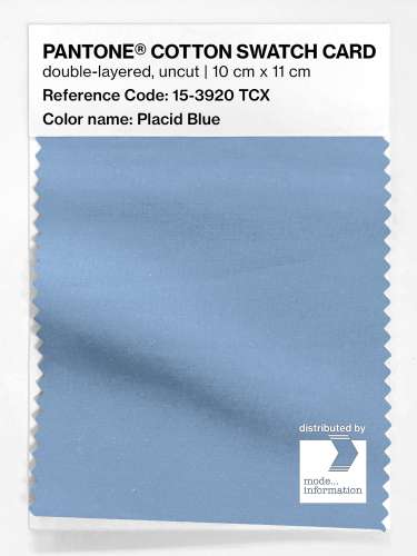 PANTONE® COTTON SWATCH CARD 15-3920 TCX Placid Blue